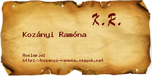 Kozányi Ramóna névjegykártya