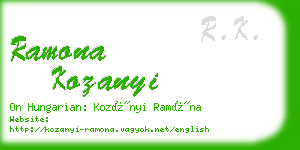 ramona kozanyi business card